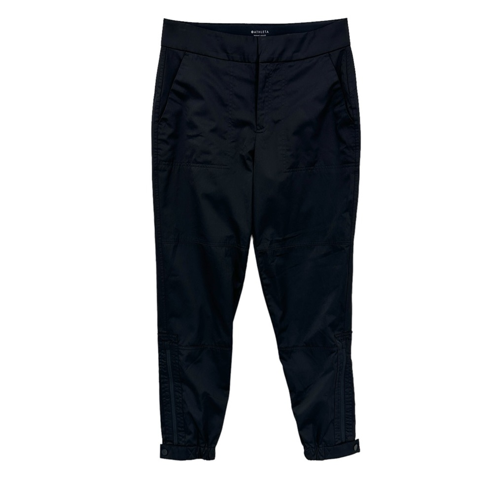 ATHLETA Radiant Joggers Tapered Button Zip Pockets Shine